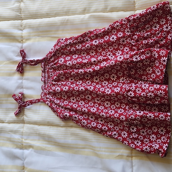 Children's Place Girls Daisy Tie Shoulder Dress - Ruby 12-18 months - Picture 6 of 7